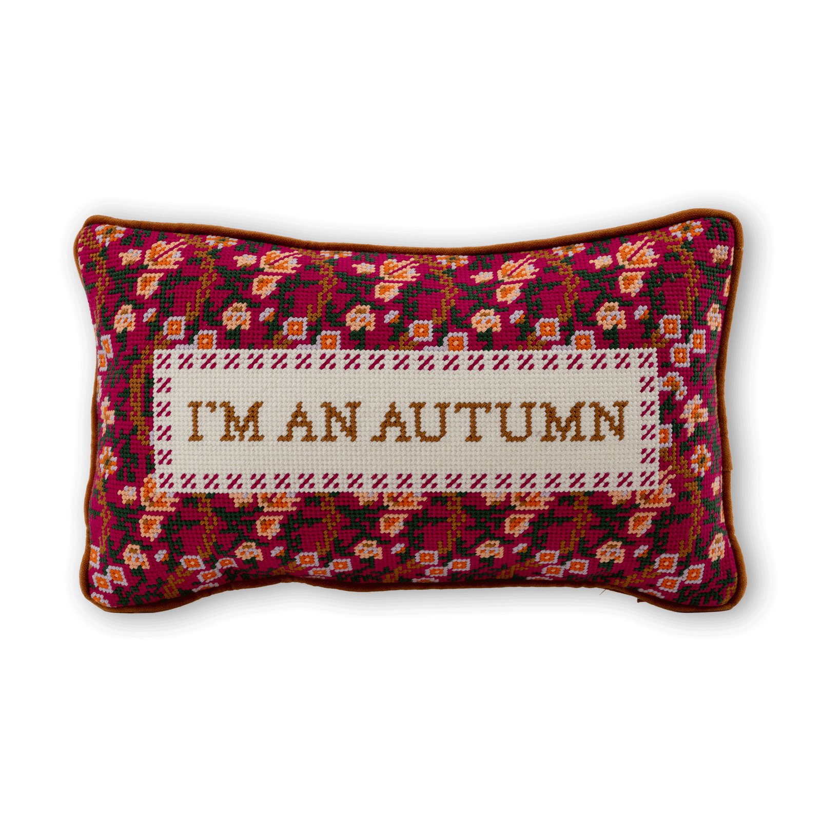 I'm An Autumn Needlepoint Pillow - Furbish Studio