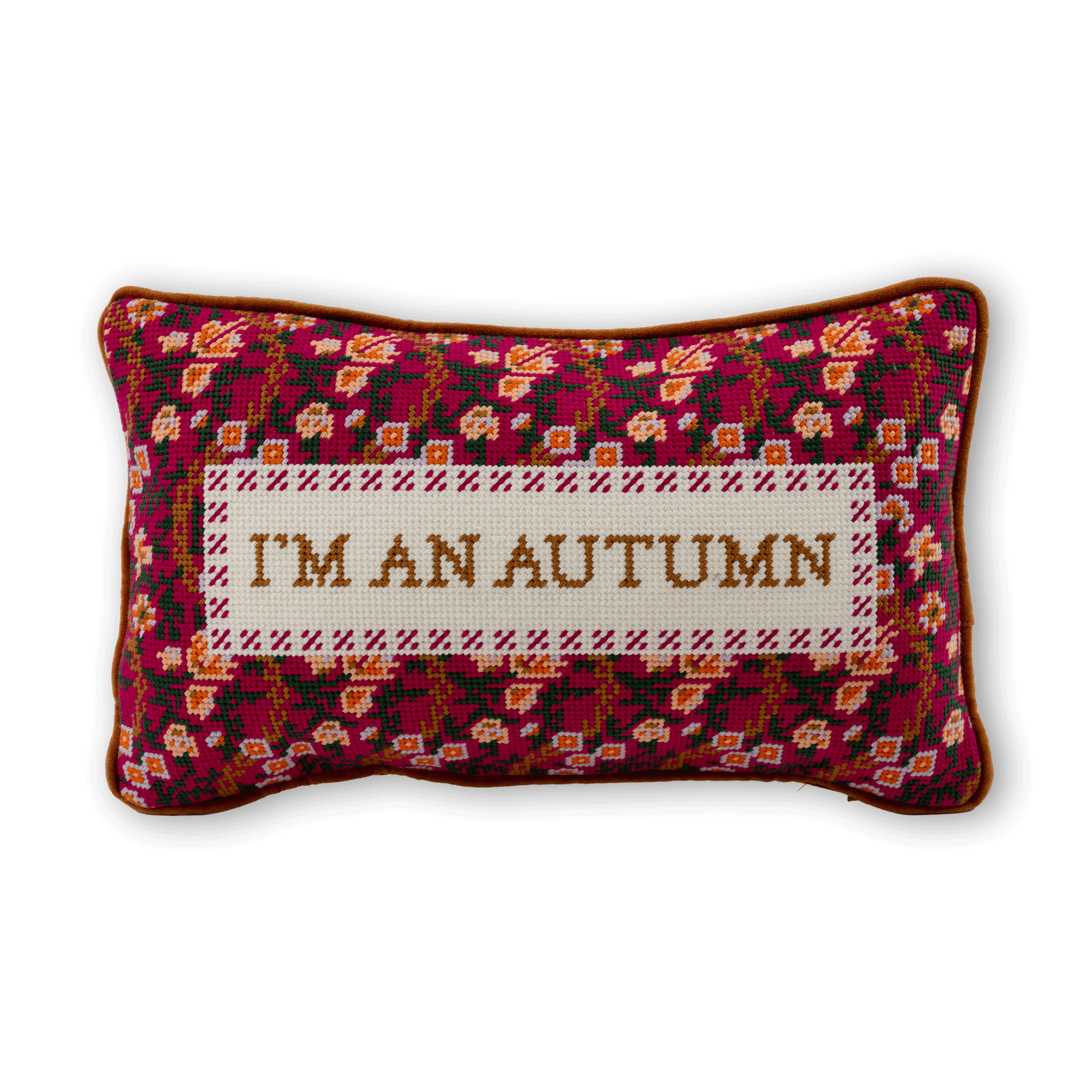 I'm An Autumn Needlepoint Pillow - Furbish Studio