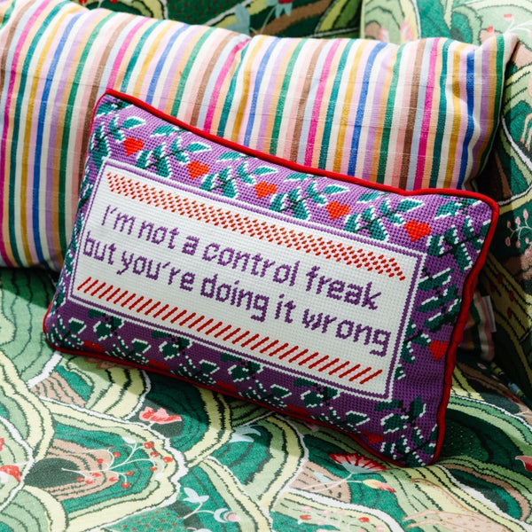 Control Freak Needlepoint Pillow - Furbish Studio