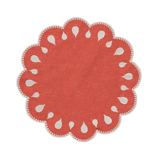 Individual Gotas, Terracota com Branco