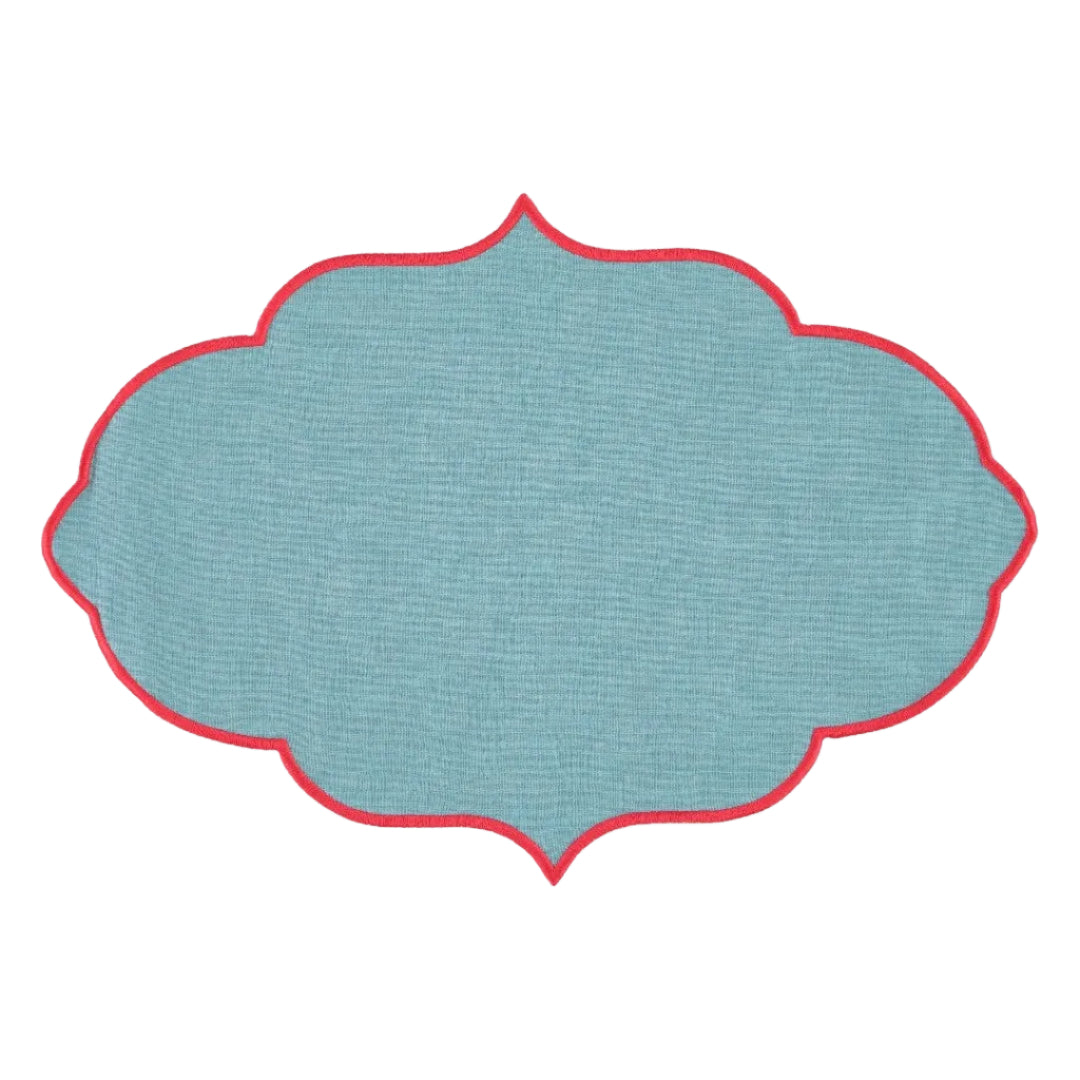 Placemat Violeta, Blue with Red