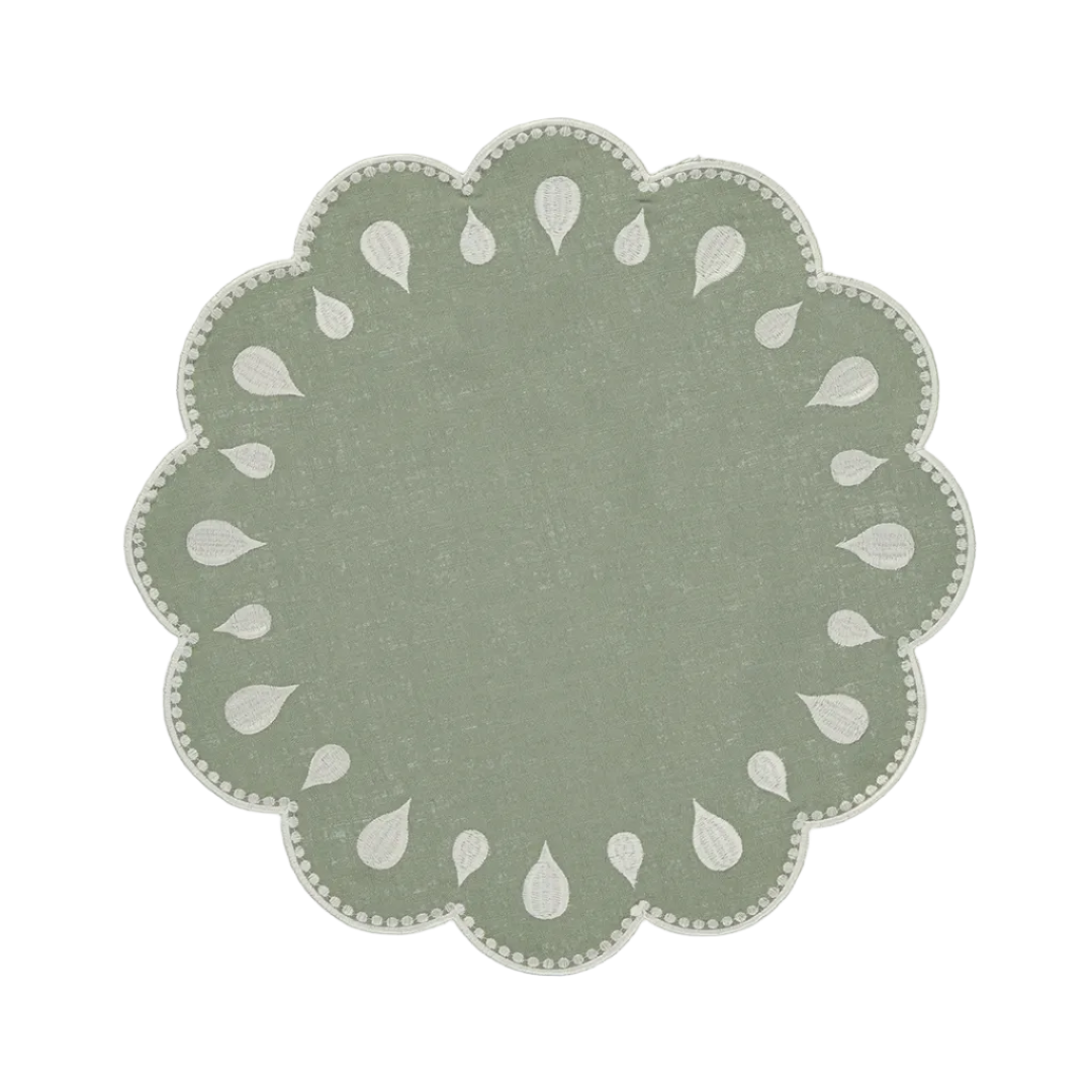 Individual Gotas, Verde Claro com Branco