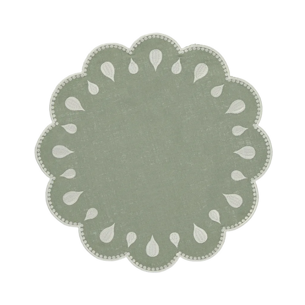 Individual Gotas, Verde Claro com Branco