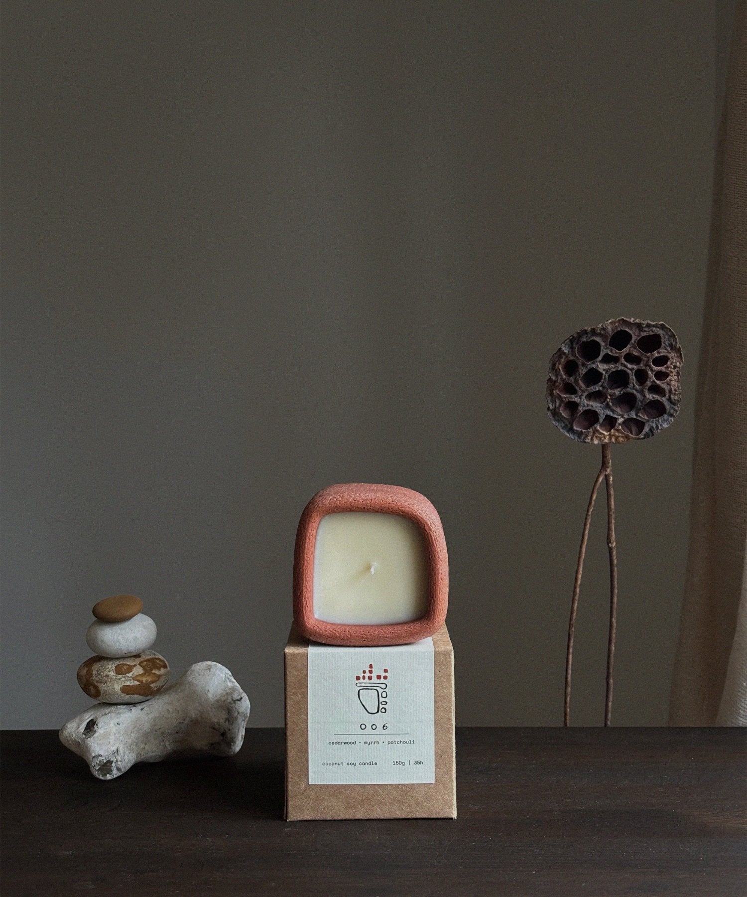 Naso Series | Kyu Candle | Burnt Ochre