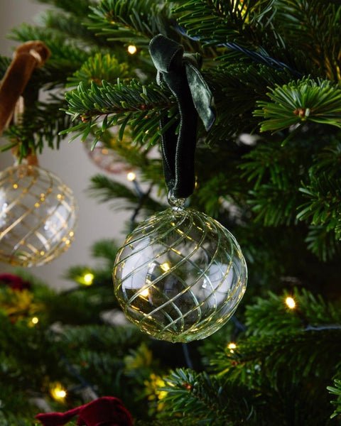 Swirl Glass Bauble - Green