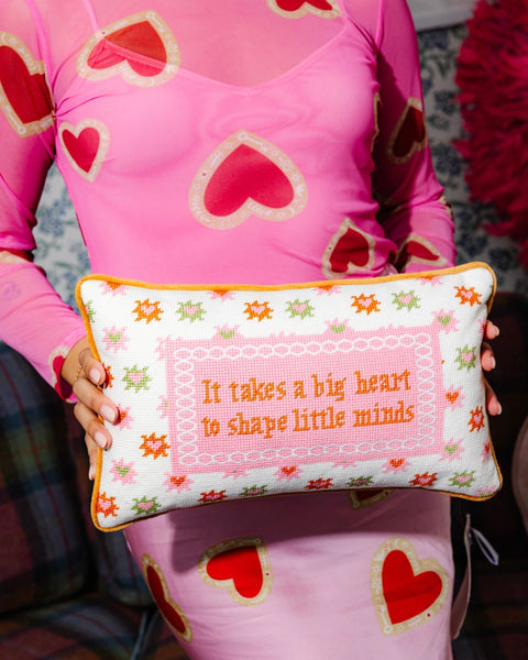 Big Heart Needlepoint Pillow - Furbish Studio