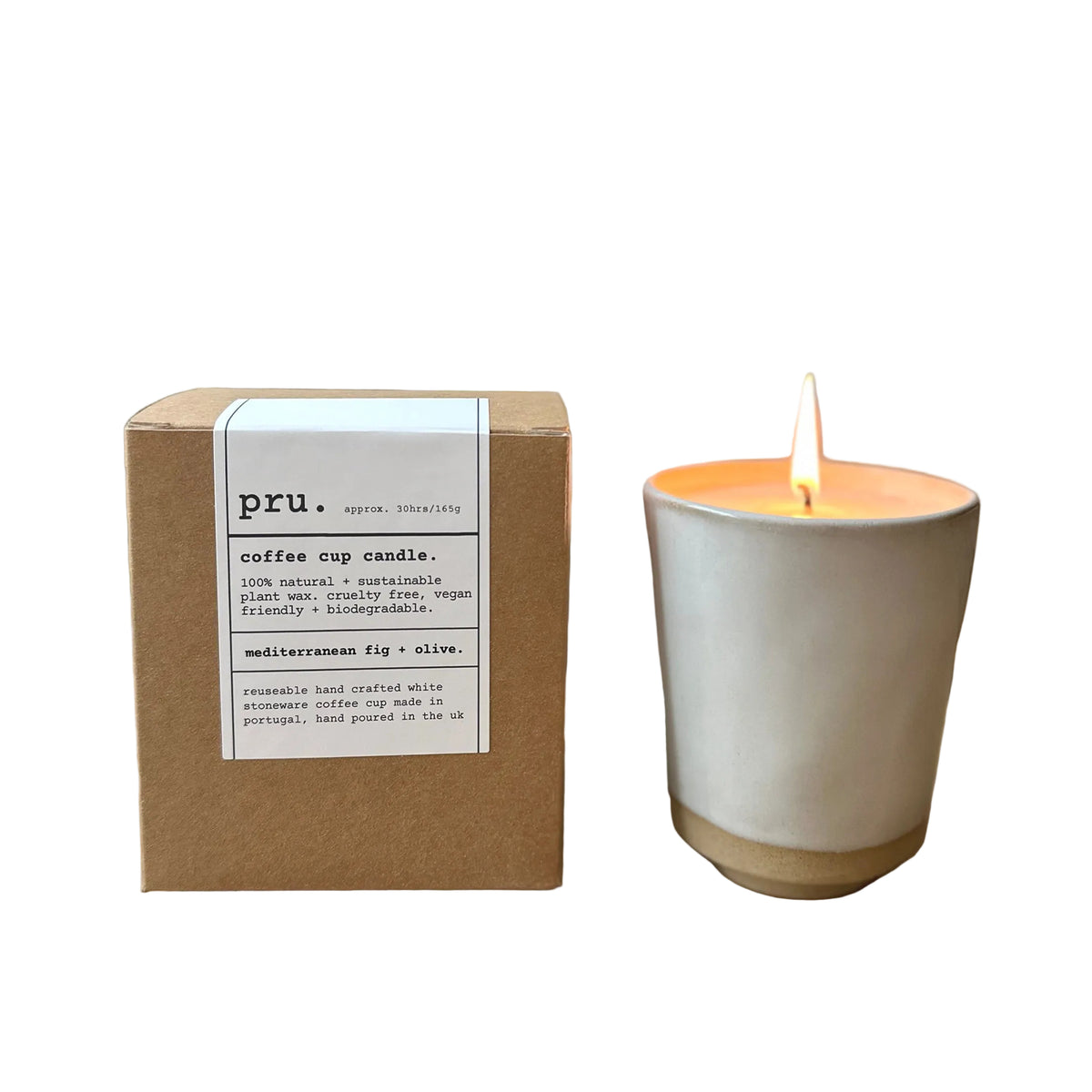 Ivory Coffee Cup Candle - Mediterranean Fig + Olive