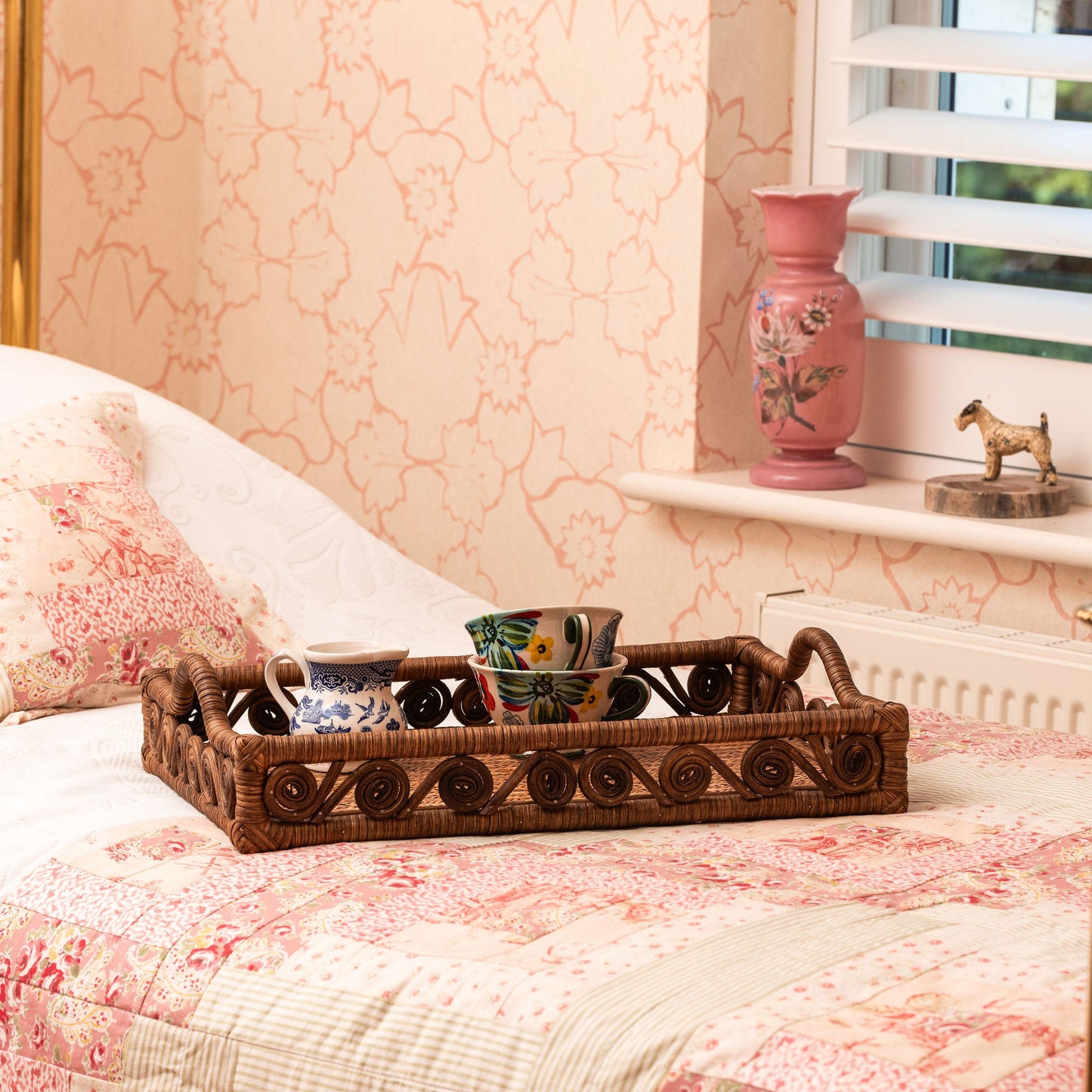 Ivy Rattan Tray, Teak