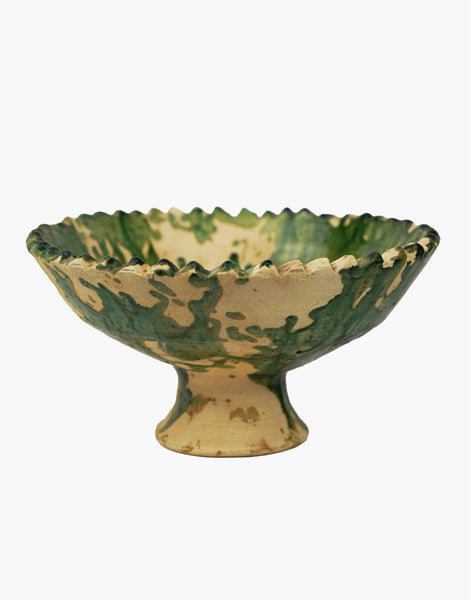 Tamegroute x Puglia Splatter Jagged Edge Pedestal Fruit Bowl
