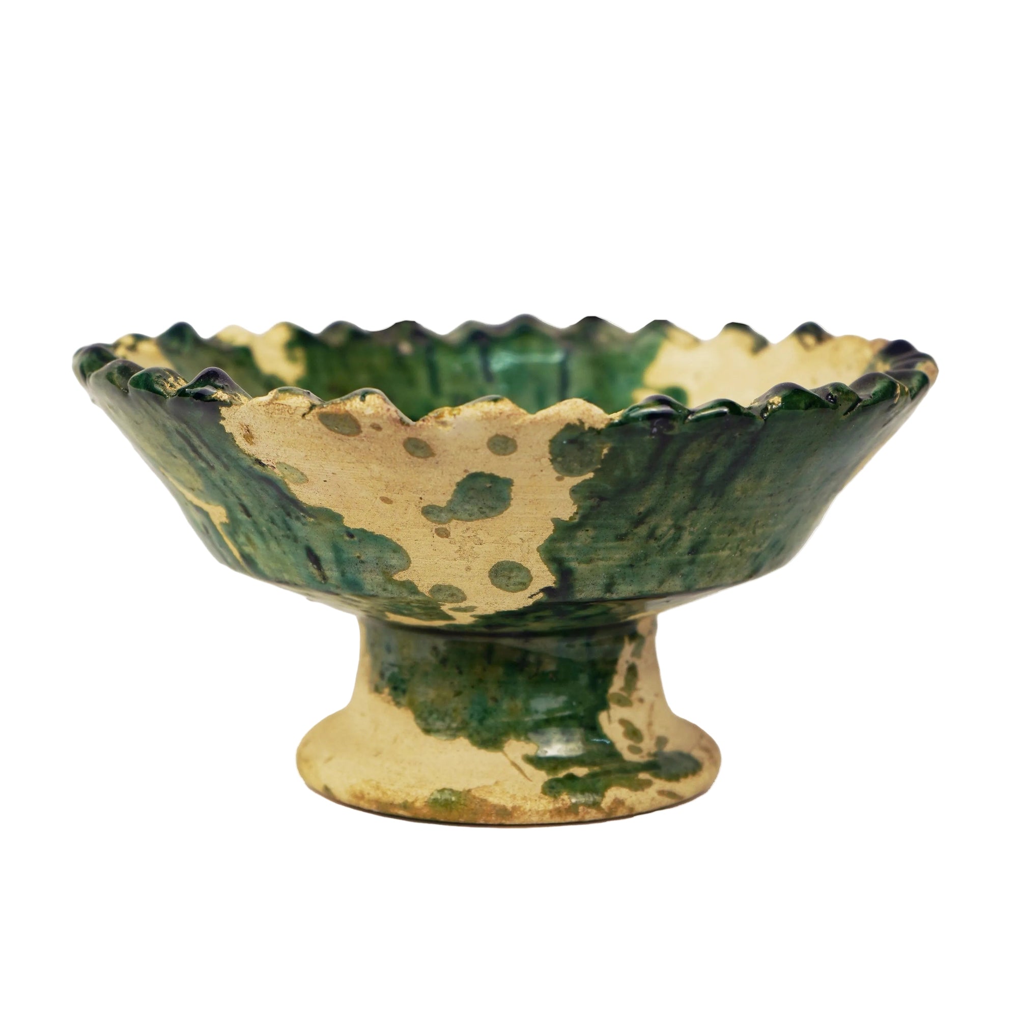 Tamegroute x Puglia Splatter Jagged Edge Pedestal Fruit Bowl