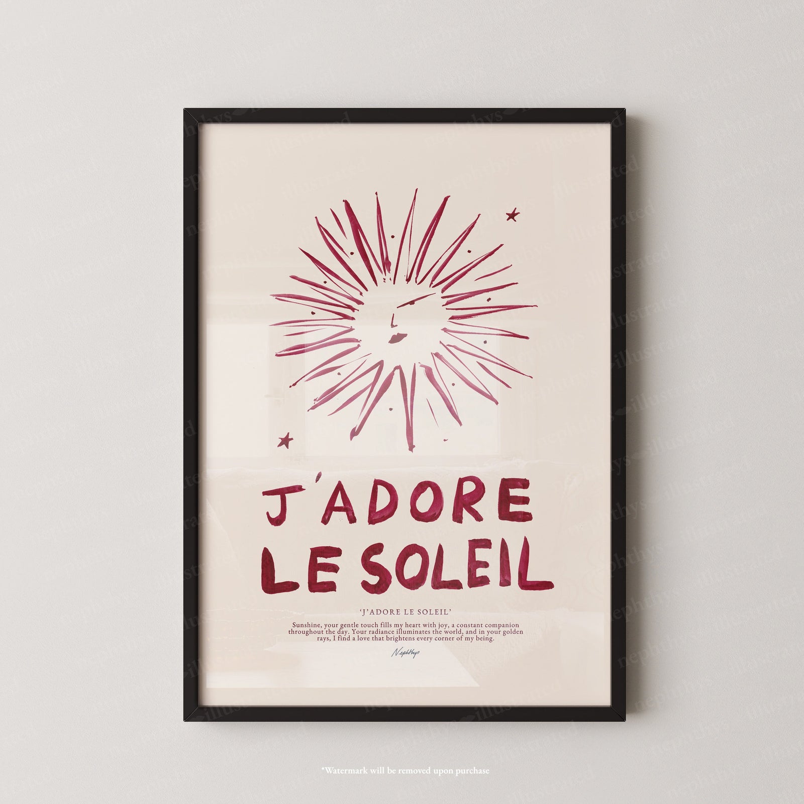 J'adore Le Soleil (Brush Stroke Red)