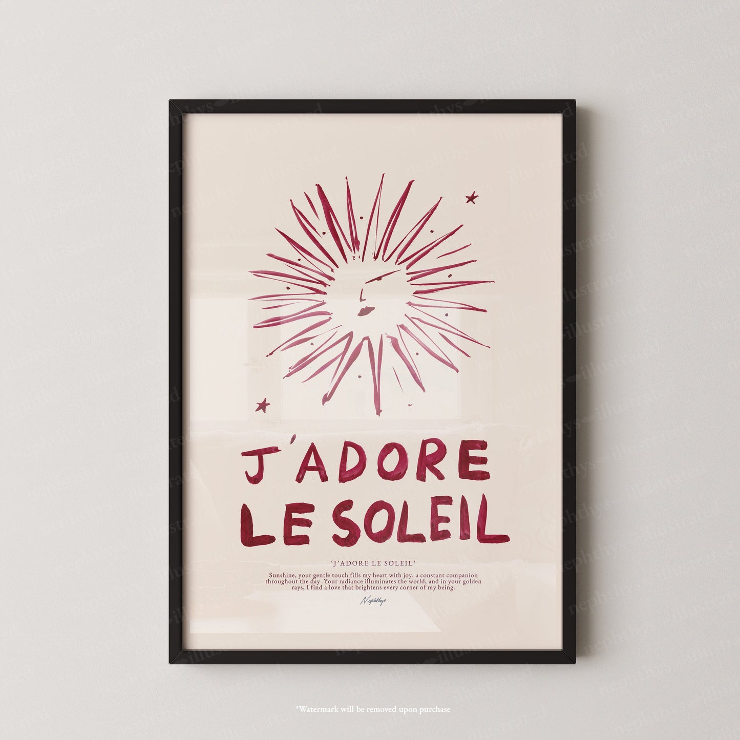 J'adore Le Soleil (Brush Stroke Red)