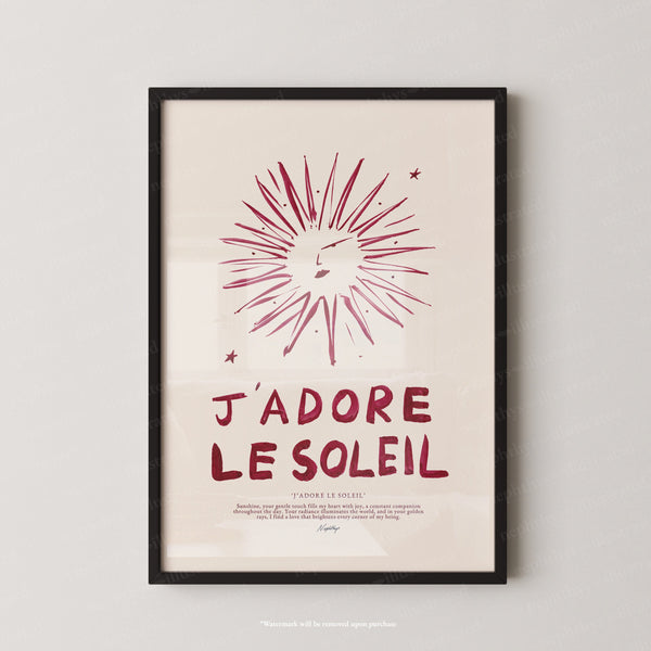 J'adore Le Soleil (Brush Stroke Red)