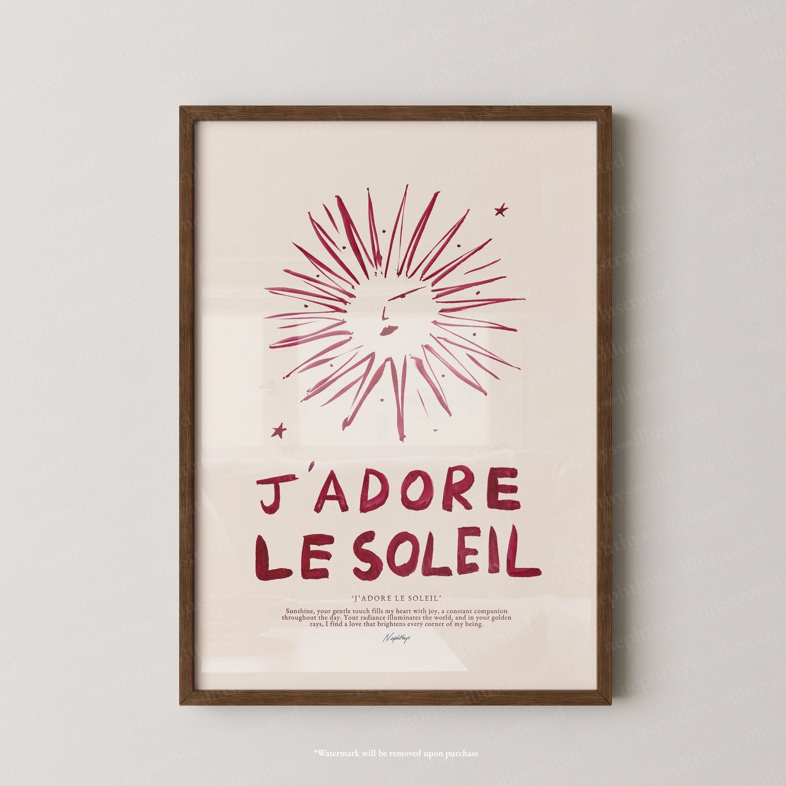 J'adore Le Soleil (Brush Stroke Red)
