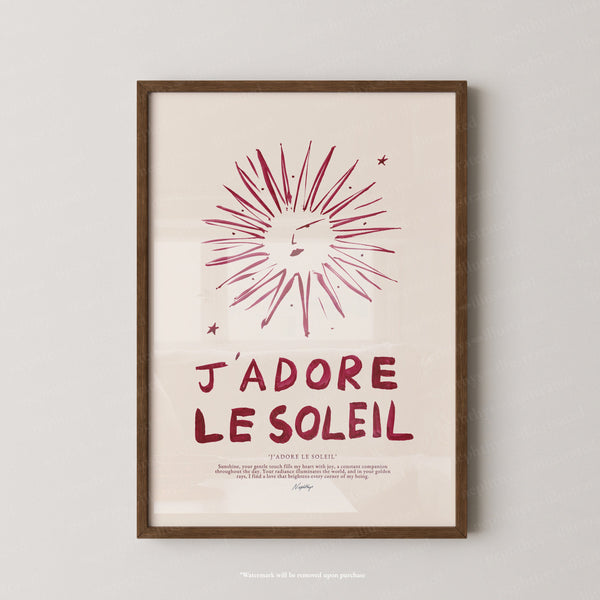 J'adore Le Soleil (Brush Stroke Red)