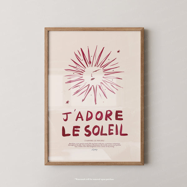 J'adore Le Soleil (Brush Stroke Red)