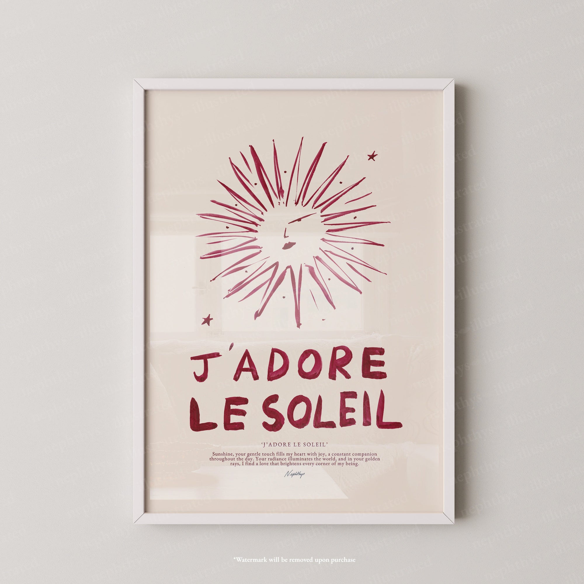 J'adore Le Soleil (Brush Stroke Red)