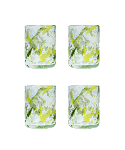 Late Afternoon Green Jardin Glass Tumbler Set of 4