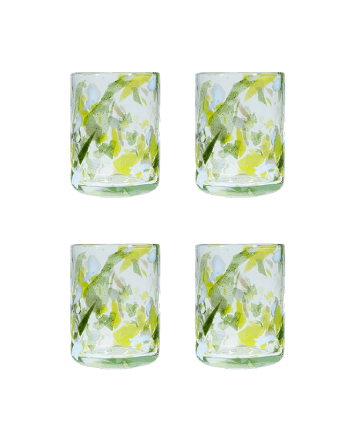 Late Afternoon Green Jardin Glass Tumbler Set of 4