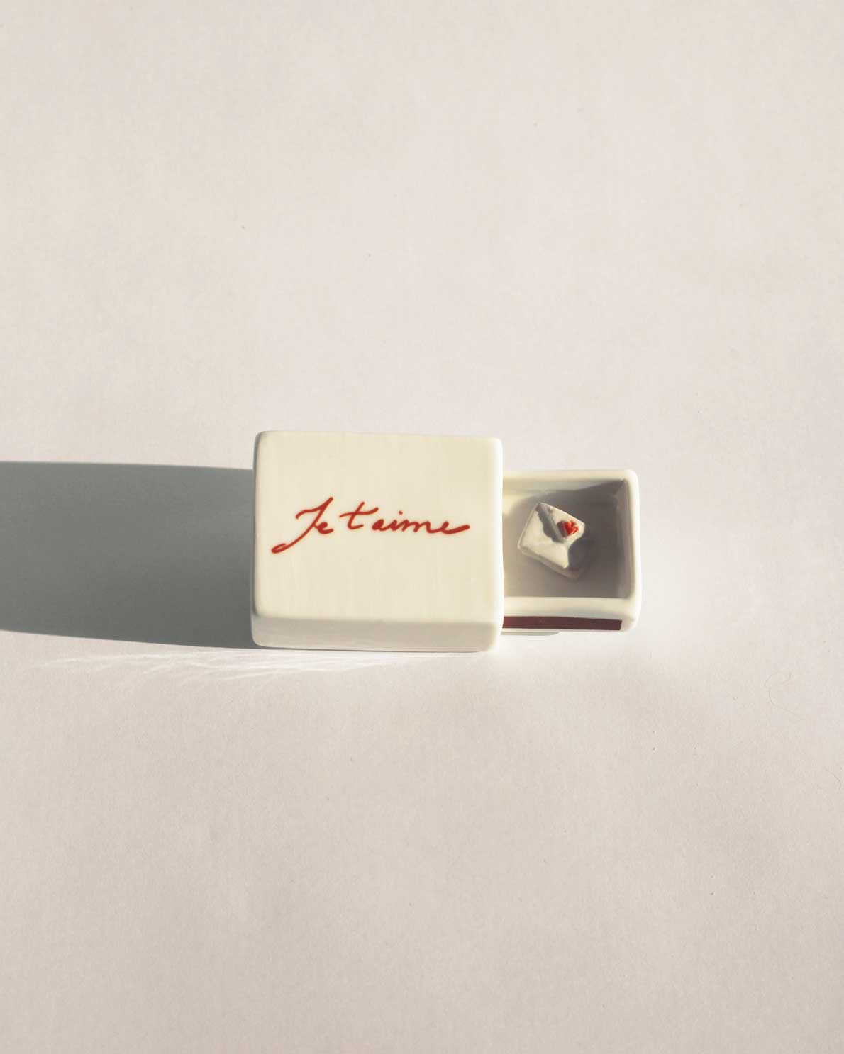 Mini Je t'aime’ Ceramic Matchbox