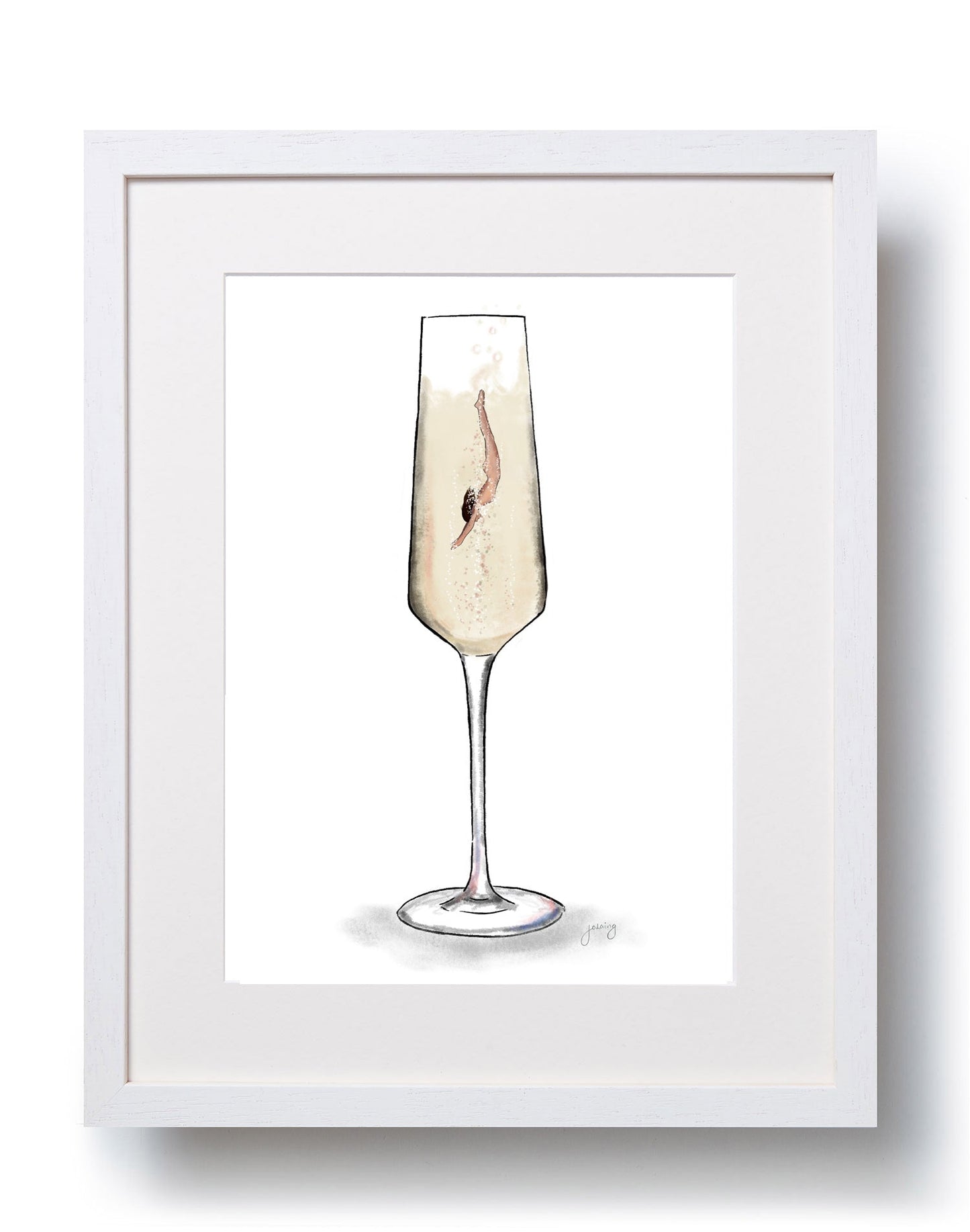 Make a Splash Champagne Art Print