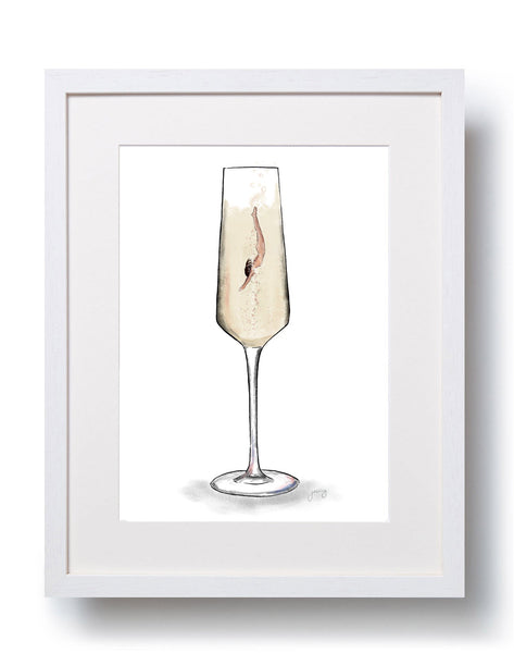 Make a Splash Champagne Art Print