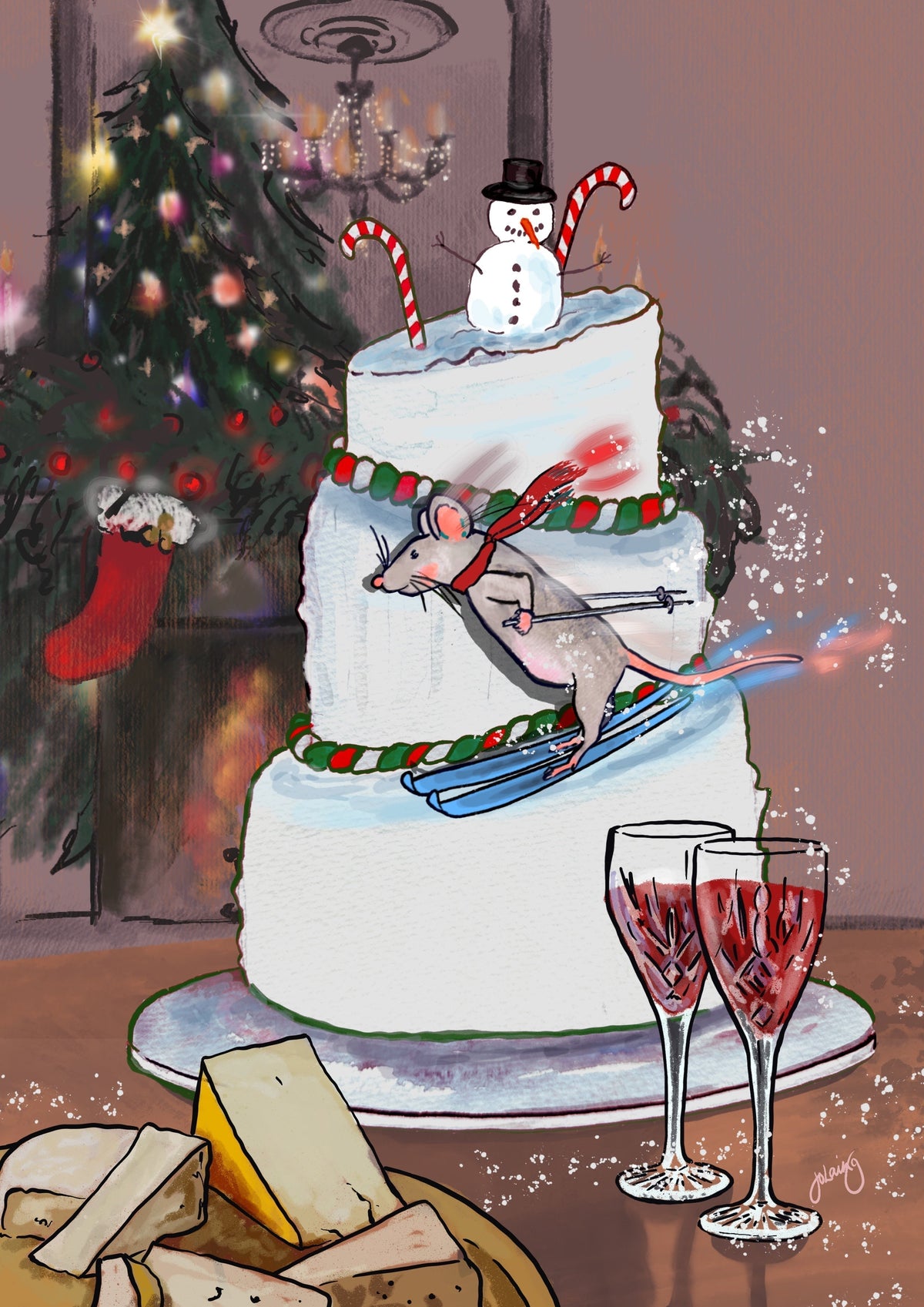 Spot Of Cheese Christmas Cards - Set of 6