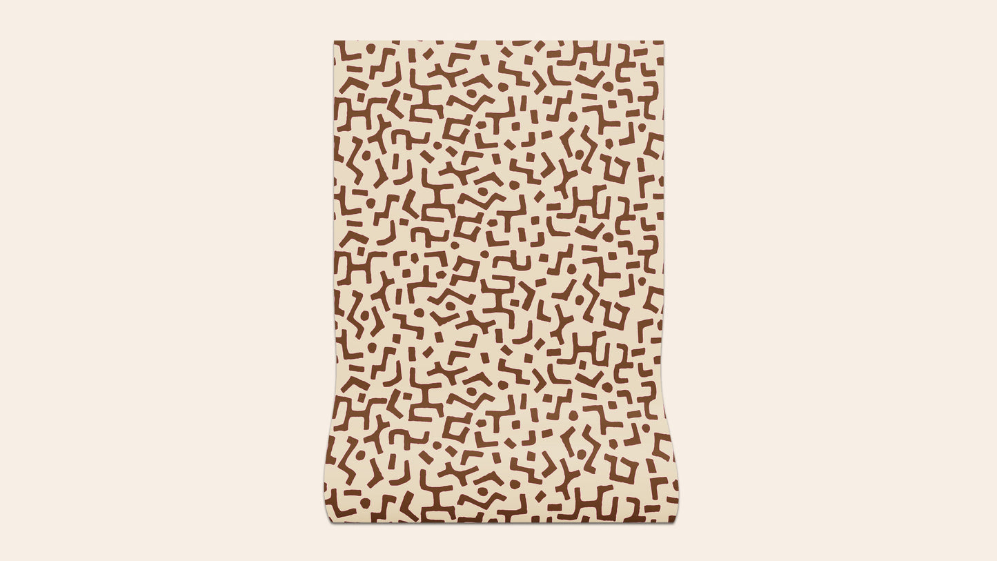 Raphia Wallpaper, Tobacco, Roll
