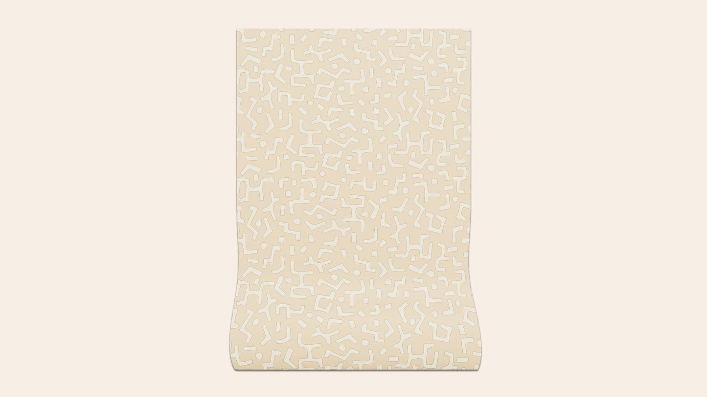 Raphia Wallpaper, Powder, Roll
