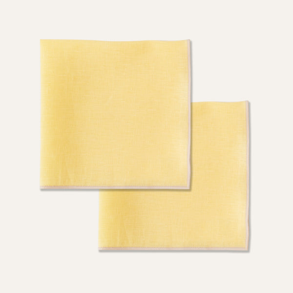 100% Linen Napkin Set Butter Yellow