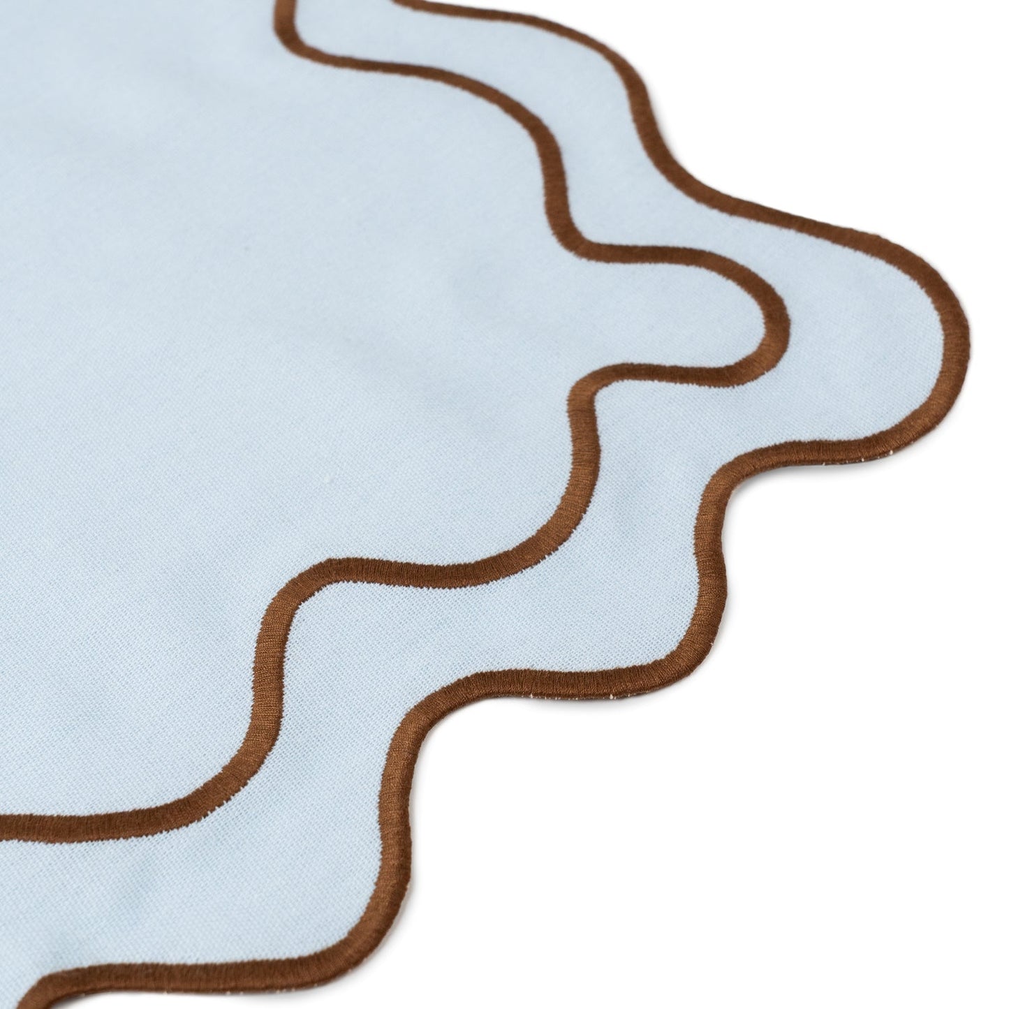 Placemats Wavy Blue/brown Linen-blend - Set of 2