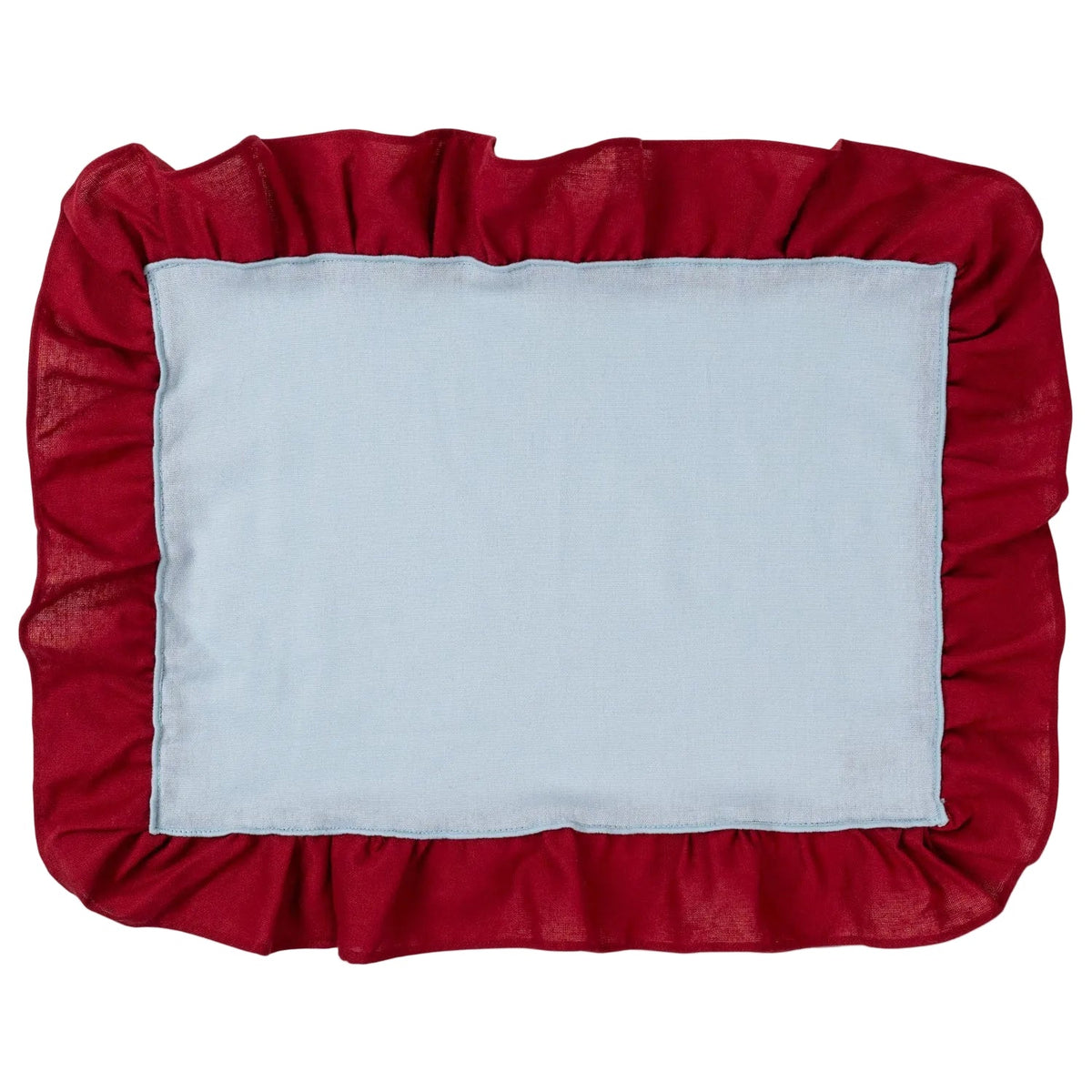Placemats Ruffle Blue/red - Set of 2