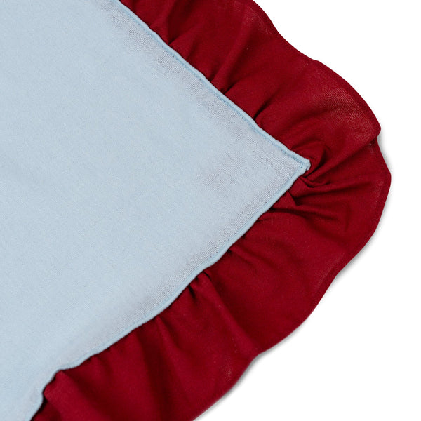 Placemats Ruffle Blue/red - Set of 2