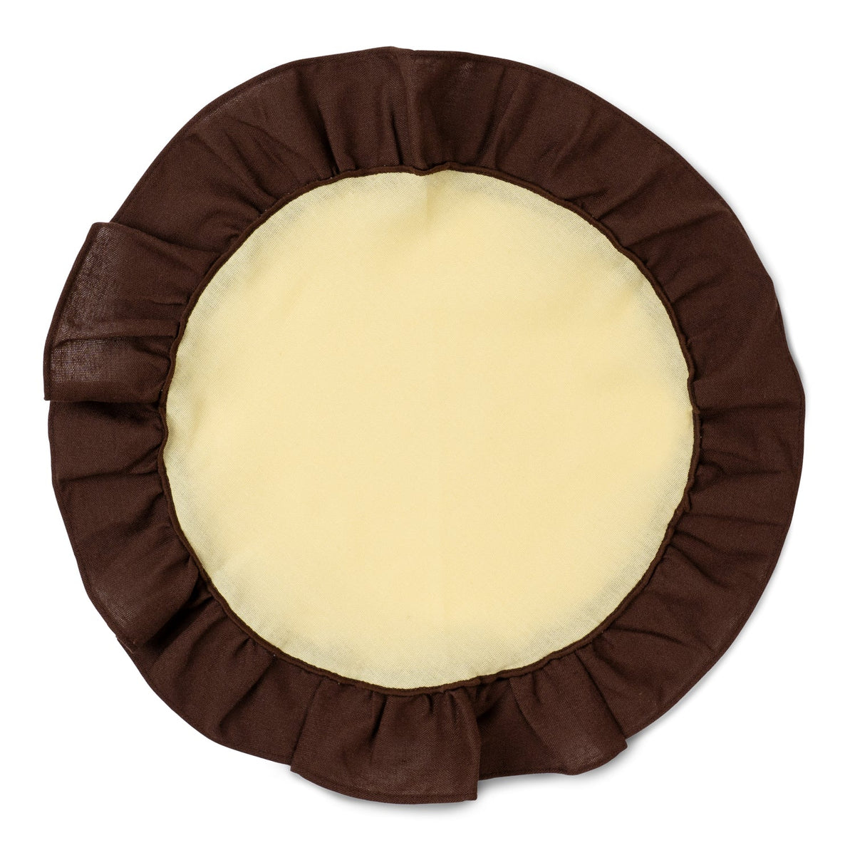 Placemats Round Ruffle Yellow/brown - Set of 2