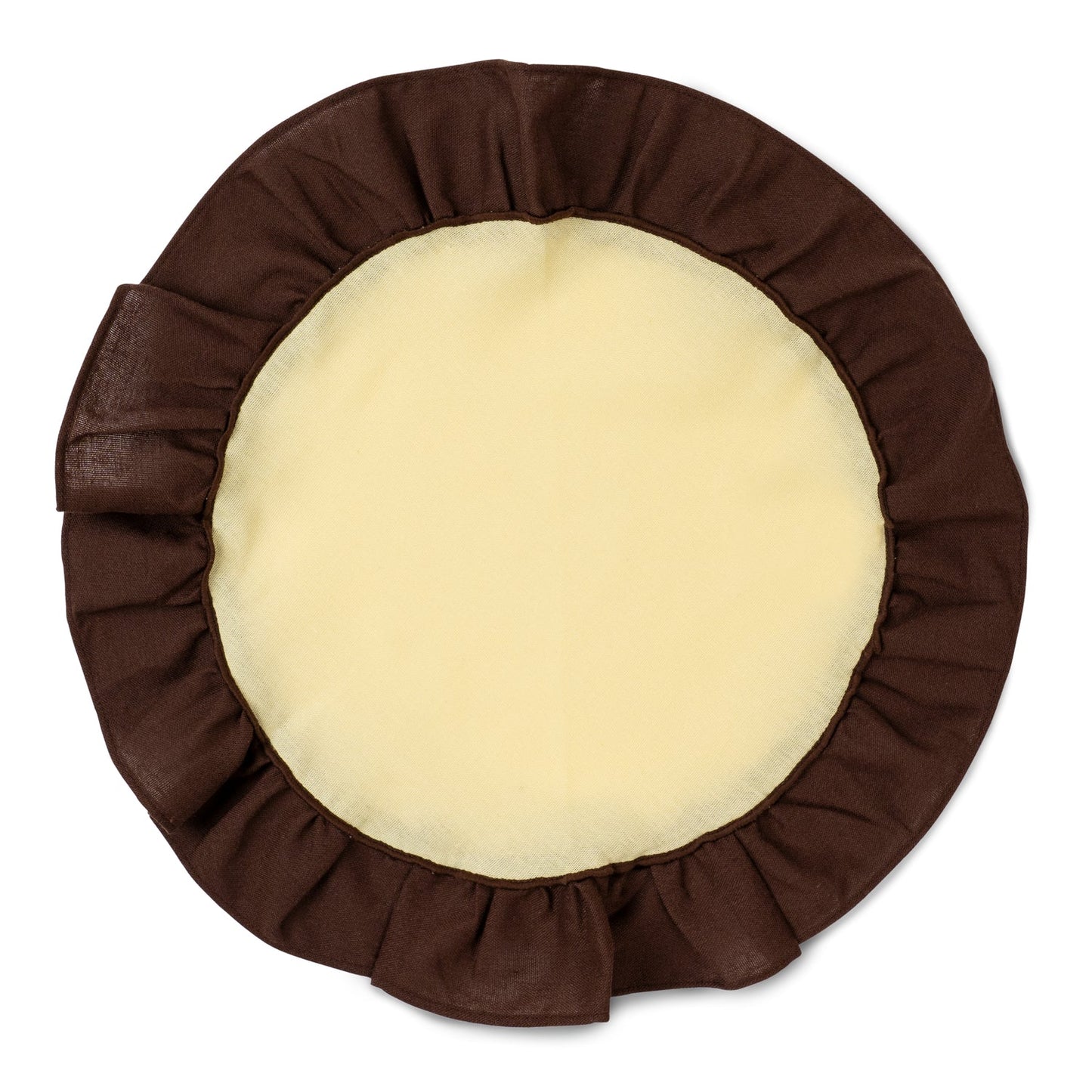 Placemats Round Ruffle Yellow/brown - Set of 2