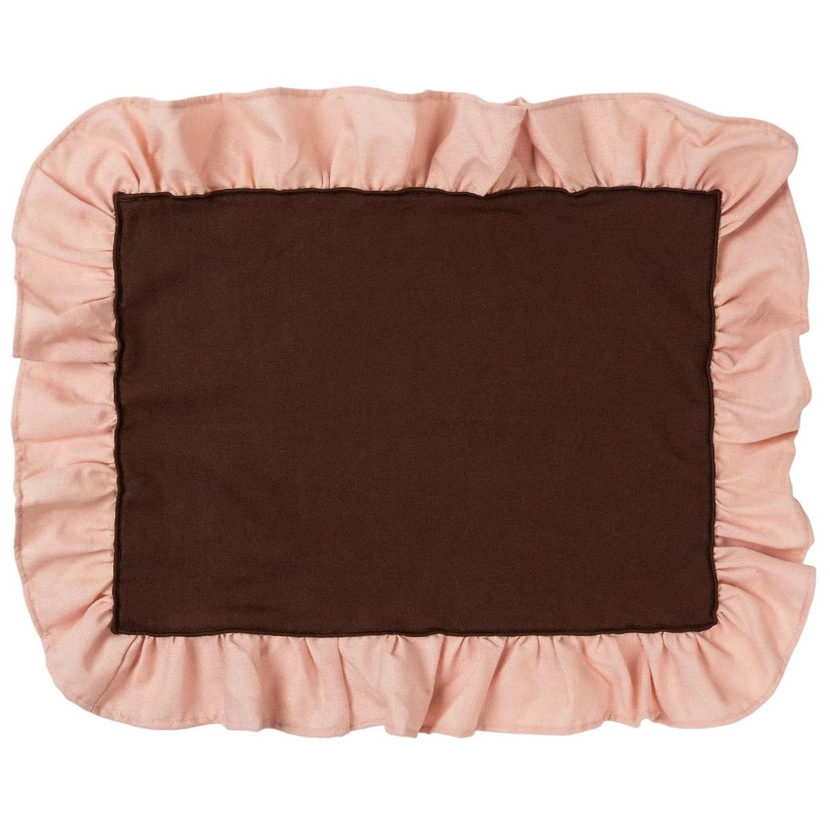 Placemats Ruffle Brown/pink - Set of 2