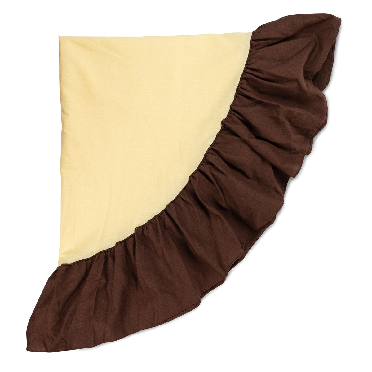 Table Cloth Round Ruffle Yellow/brown