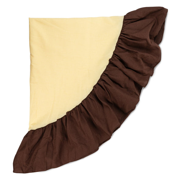 Table Cloth Round Ruffle Yellow/brown