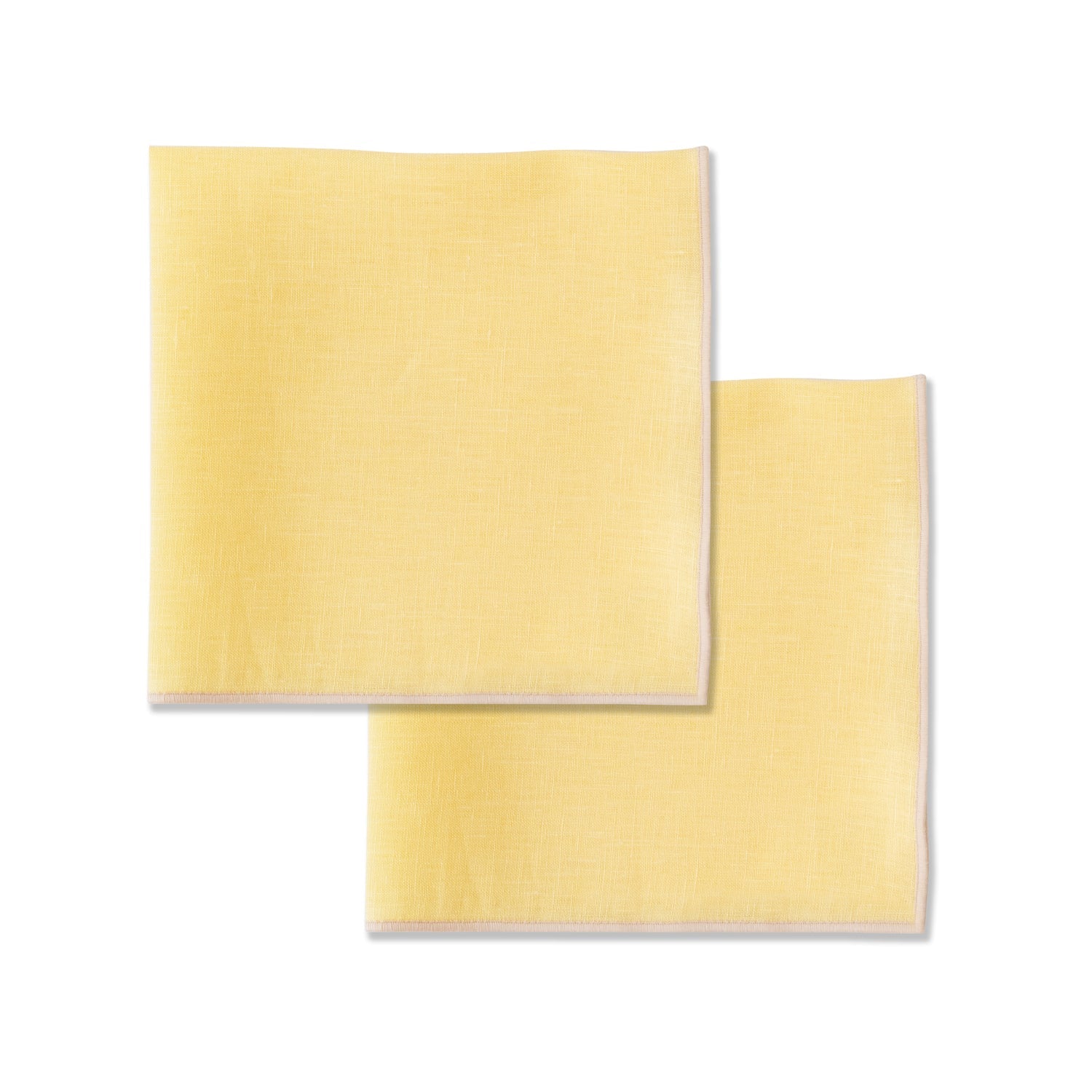 100% Linen Napkin Set Butter Yellow
