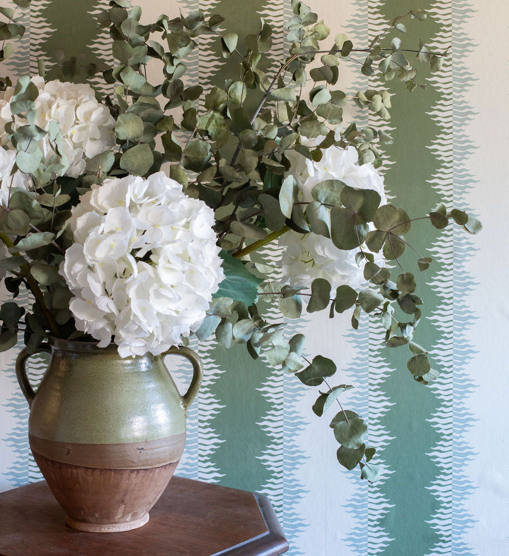 Crimped Stripe Wallpaper -  Olive
