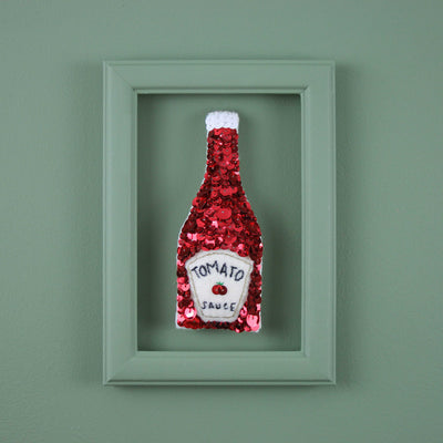 Tomato Sauce Sequin Ornament