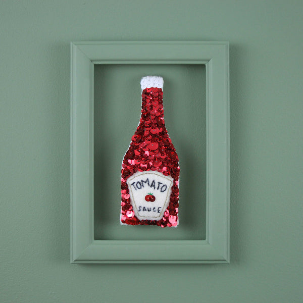 Tomato Sauce Sequin Ornament