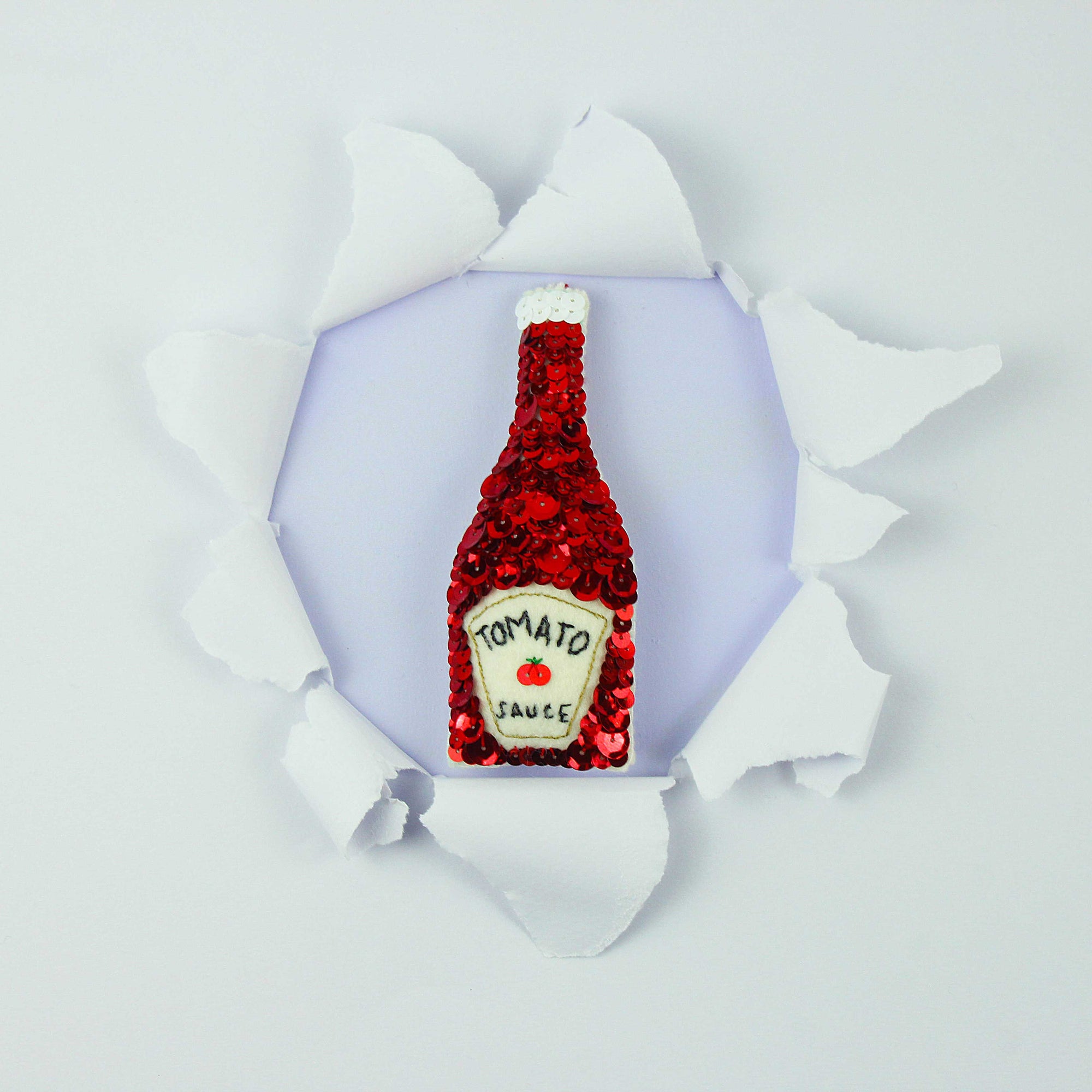 Handmade Tomato Sauce Sequin Hanging Ornament