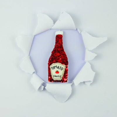 Handmade Tomato Sauce Sequin Hanging Ornament
