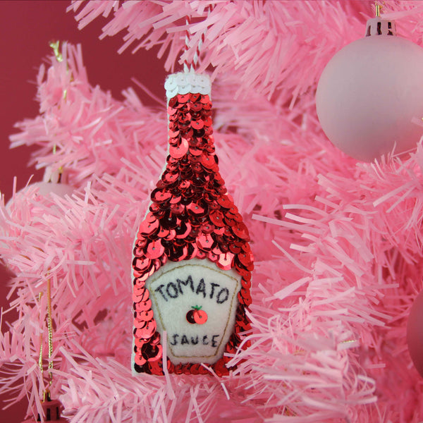 Tomato Sauce Sequin Hanging Ornament