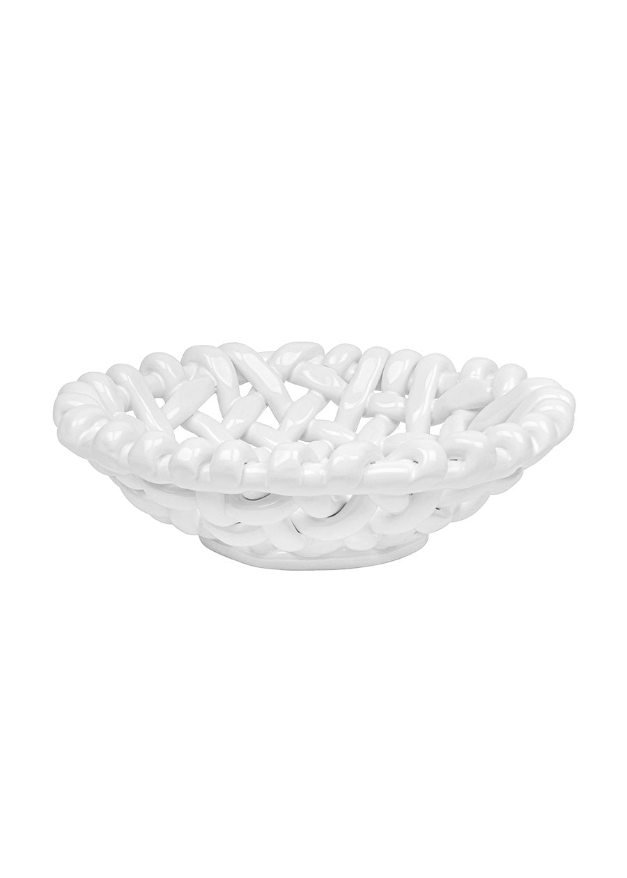 White Basketweave Bowl