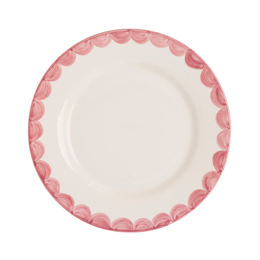 Pink Scallop Dinner Plate
