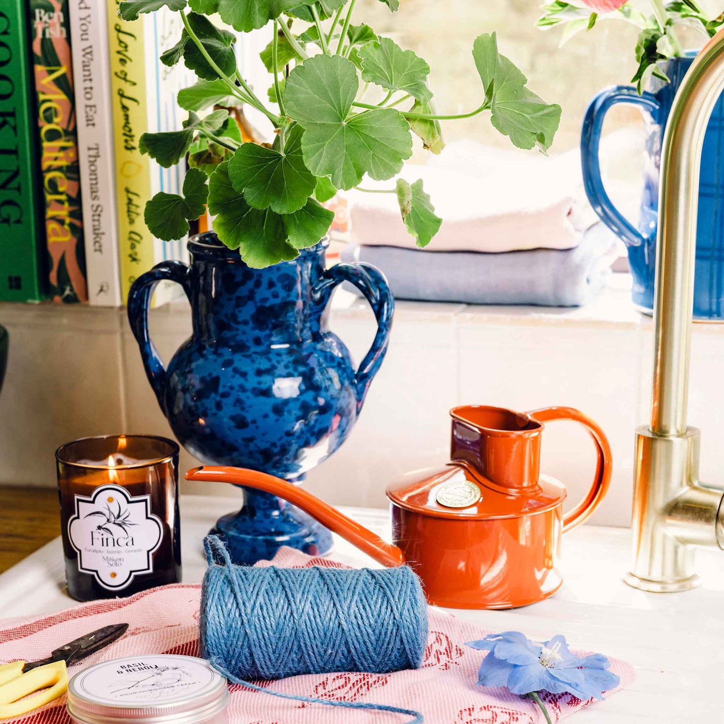 Splatterware Two Handle Vase