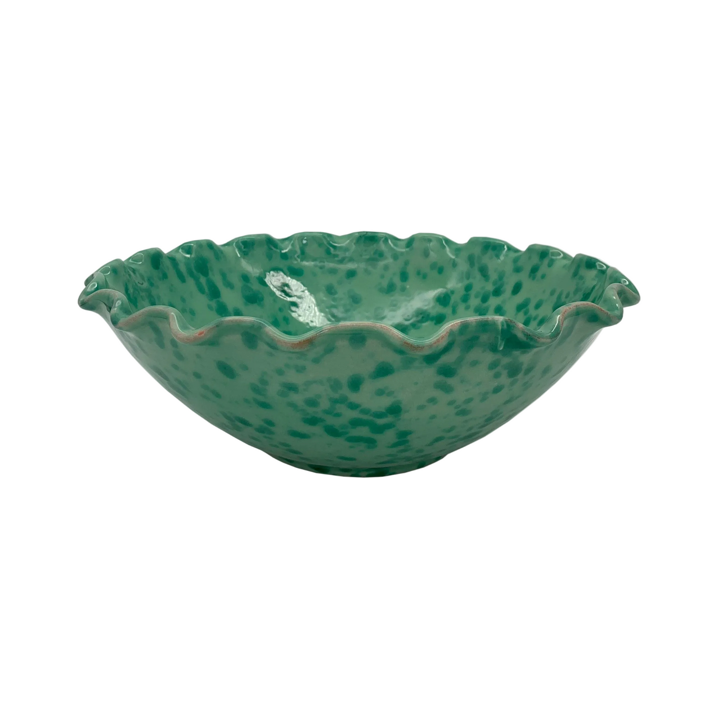 Large Splatterware Wavy Bowl