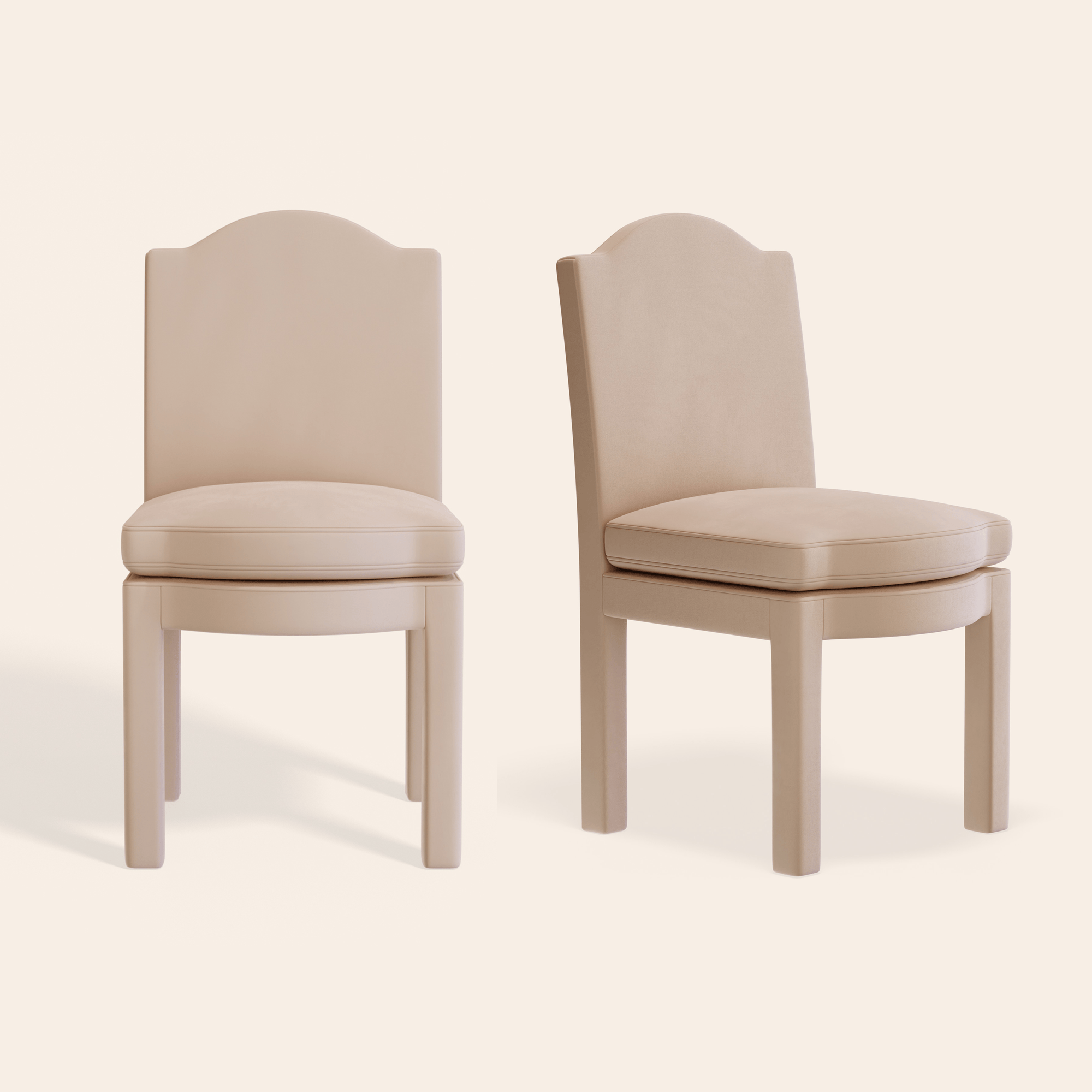 Pair of Leo Dining Chairs, Rose Linen